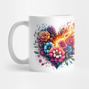 Coeur en feu Mug